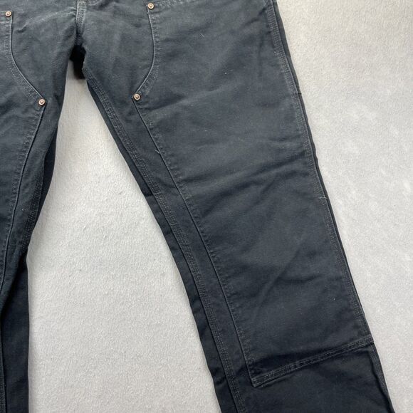 Carhartt EB136 Washed Duck Double Front Work Dungaree Pants Size 36x36 Black - Picture 8 of 16